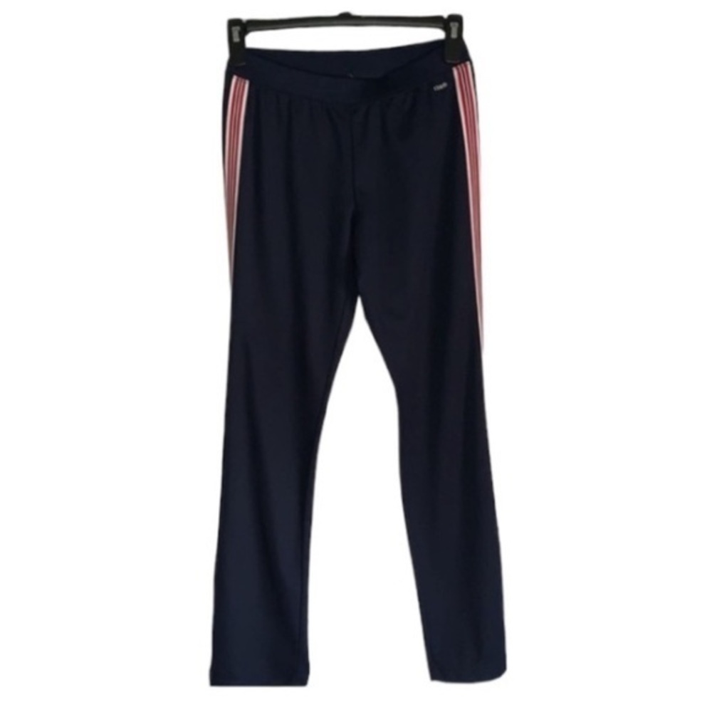 Izod Movement Pants Ladies Small P Navy Joggers Red & White Stripe Ankle Snaps